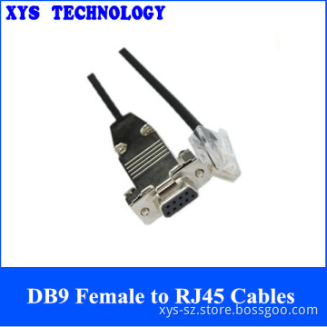 Metal Assembly Shell RS232 DB9 Serial to RJ45 cable,Professional Cables factory